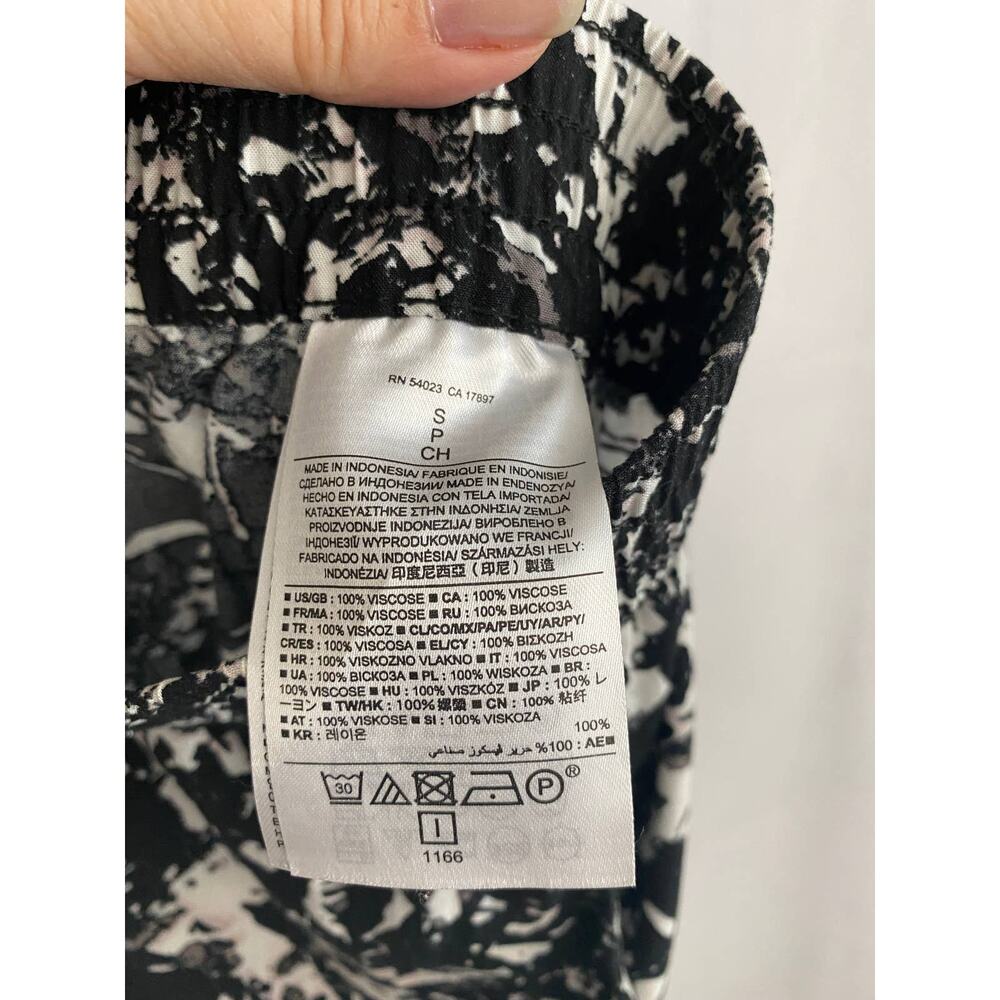 Banana Republic Black & White Marble Pattern Joggers Pockets Small - Picture 7 of 10